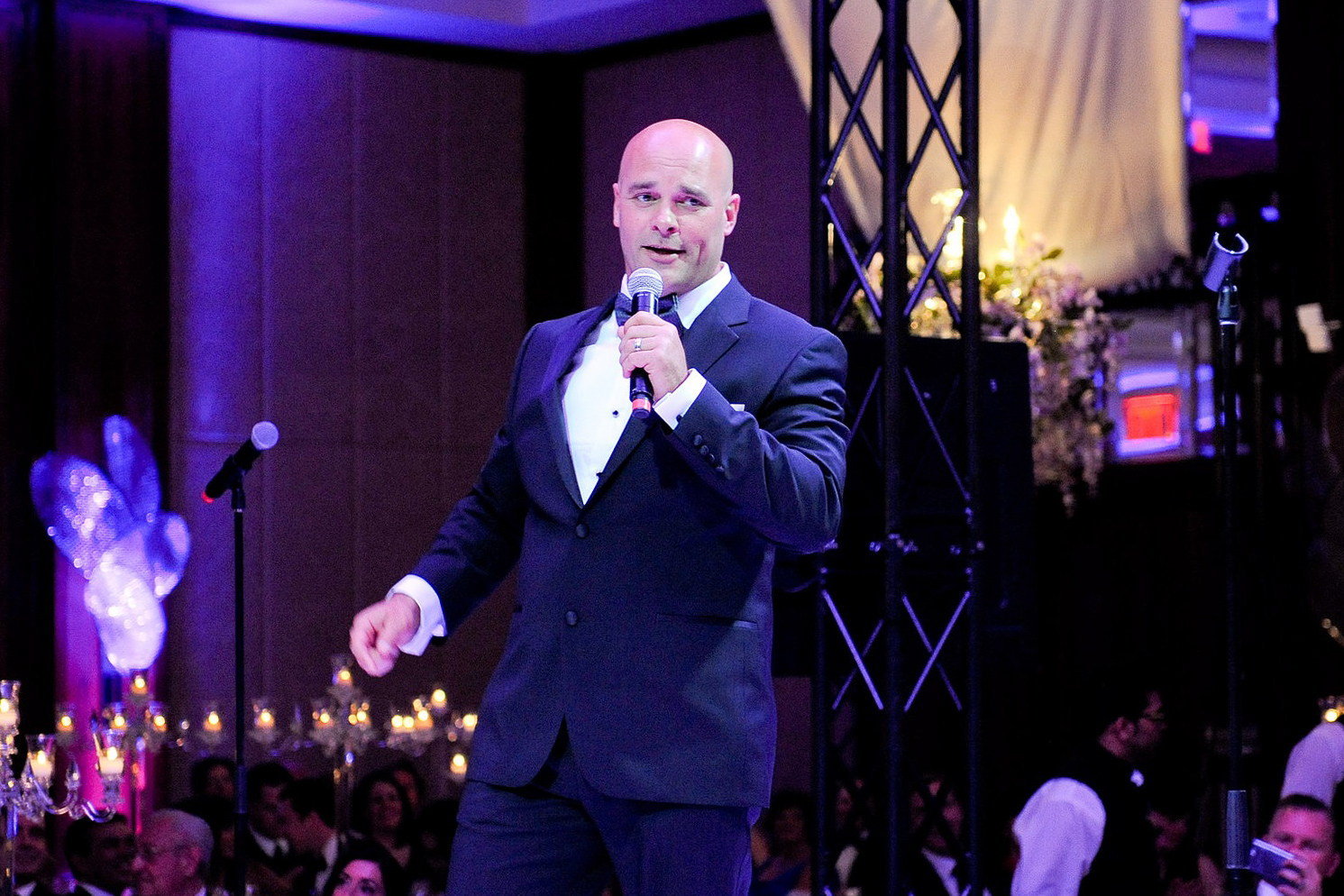 Bryan Baeumler speaking at a Toronto media event.