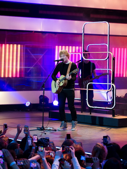 Ed Sheeran performing for an MMVA audience in Toronto.