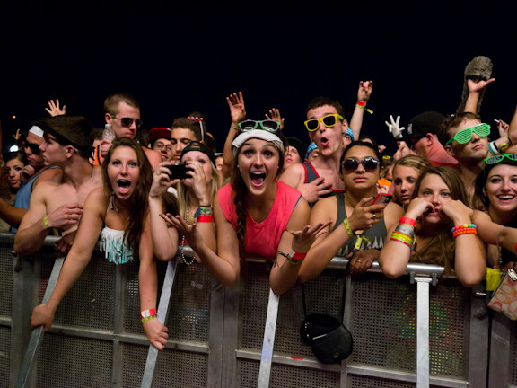 Wide crowd portrait from the front rail at VELD Music Festival in Toronto.